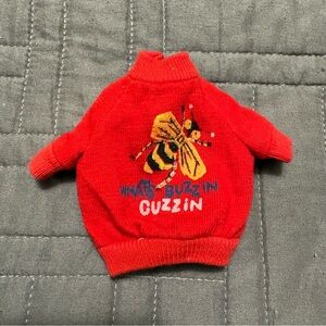 Vintage Ideal Tammy Doll Kooky What’s Buzzin Cuzzin Red Sweater Top Shirt